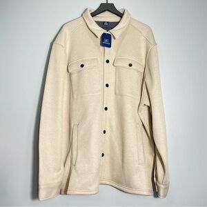 NWT George Shacket Shirt Jacket Men’s Fleece Oatmeal Heather 3XL